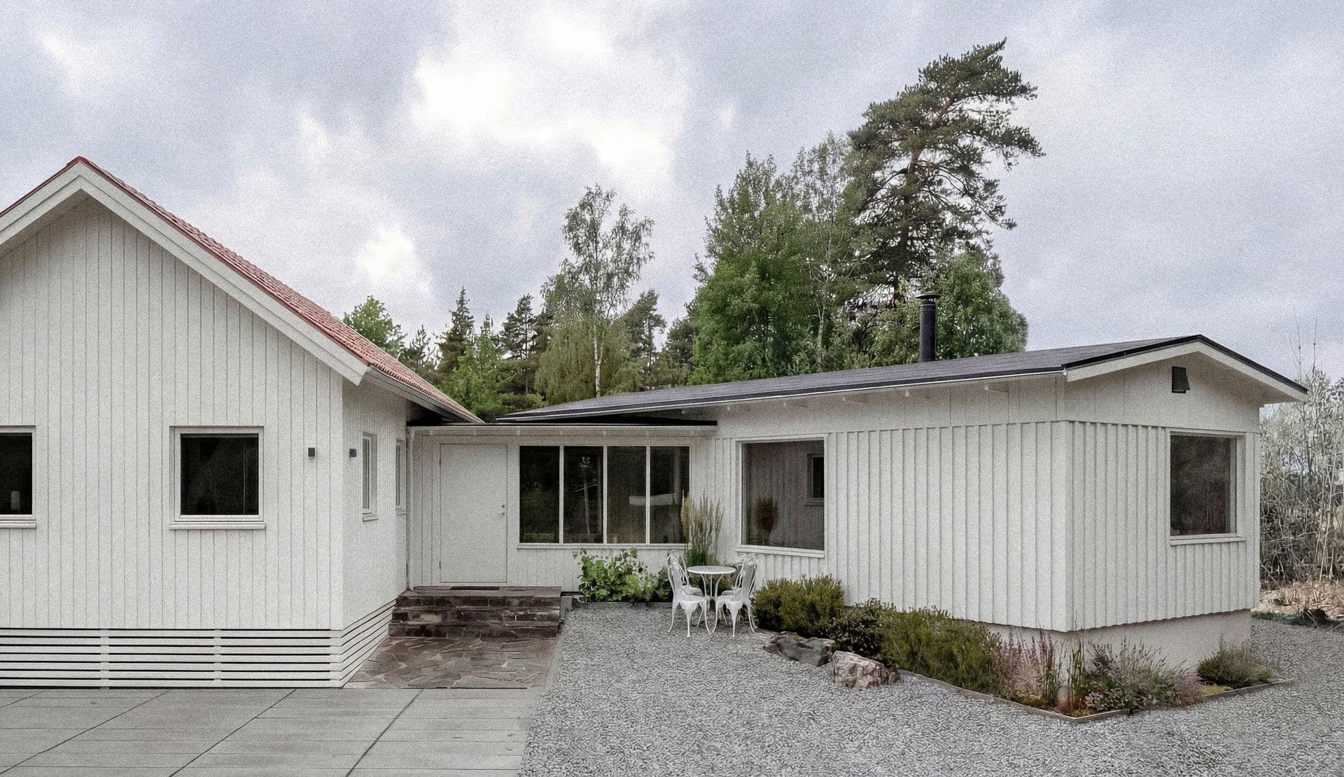 Visualisation, Nävekvarn, Frontal view, Wooden villa